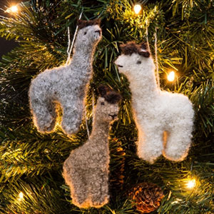 Alpaca Christmas Ornament