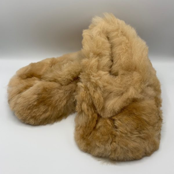 Fawn Unisex Alpaca Fur Slippers in XL