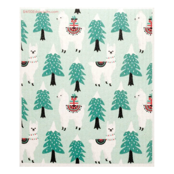 Christmas Trees and Alpaca Swedish Dishcloth