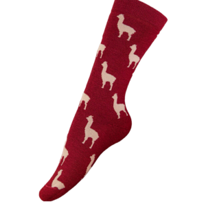 Alpaquita Unisex Socks in Burgundy & Beige