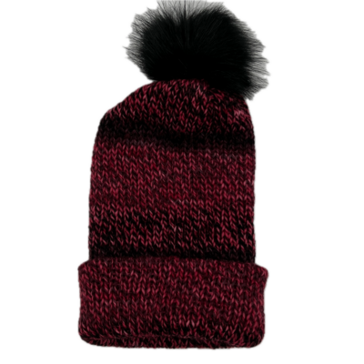 Red and Black Alpaca Knit Hat
