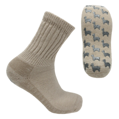 Alpaca Therapeutic Slipper Sock in Beige
