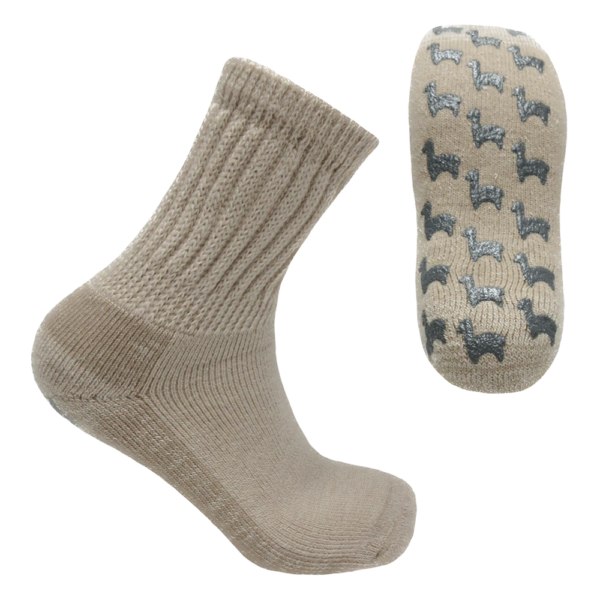 Alpaca Therapeutic Slipper Sock in Beige