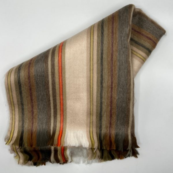 Brushed Wrap in Tan and Orange Stripes
