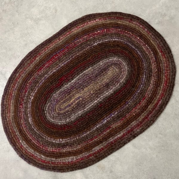 Spiral Felted Alpaca Rug in Shades or Red