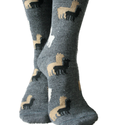 Alpaca Herd Socks With Multicolored Pattern
