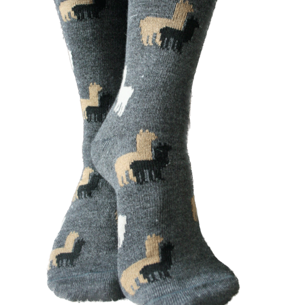 Alpaca Herd Socks With Multicolored Pattern