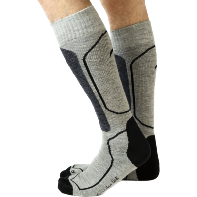 Black and Gray Alpaca Ski Socks