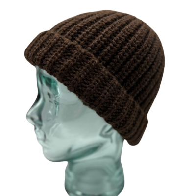 Medium Brown Hand Knit Alpaca Blend Hat