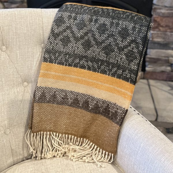 Large Alpaca Throw in Aztec Design