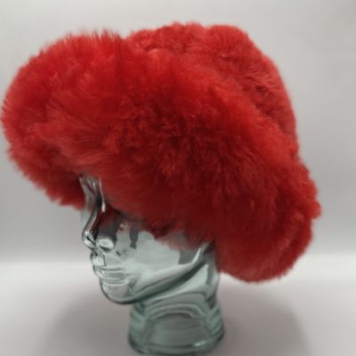 Red Baby Alpaca Fur Hat