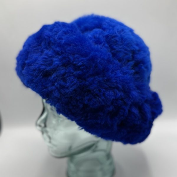 Blue Baby Alpaca Fur Hat