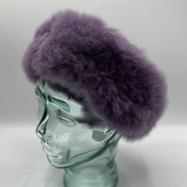 Purple Baby Alpaca Fur Headband
