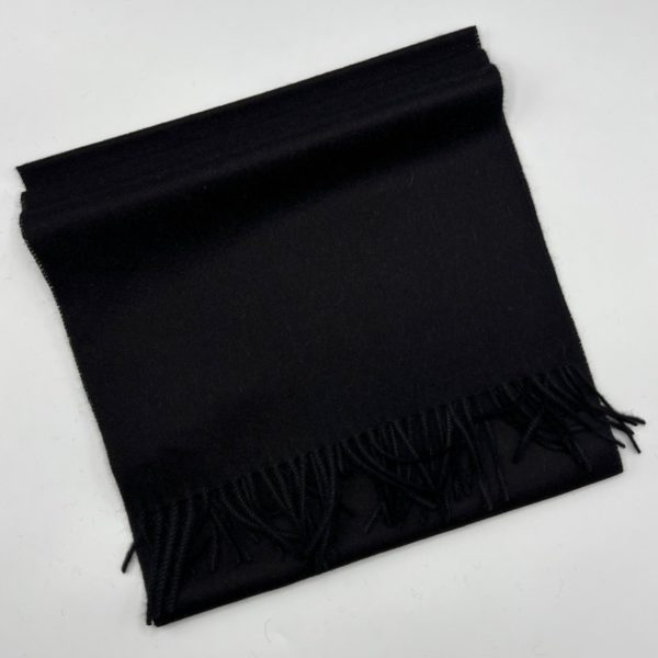 Black Woven & Brushed Baby Alpaca Scarf