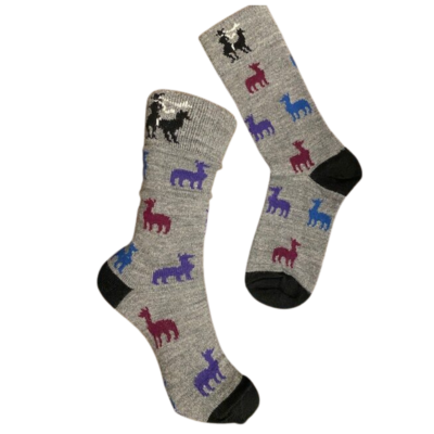 Multi-color Alpaca Print Socks