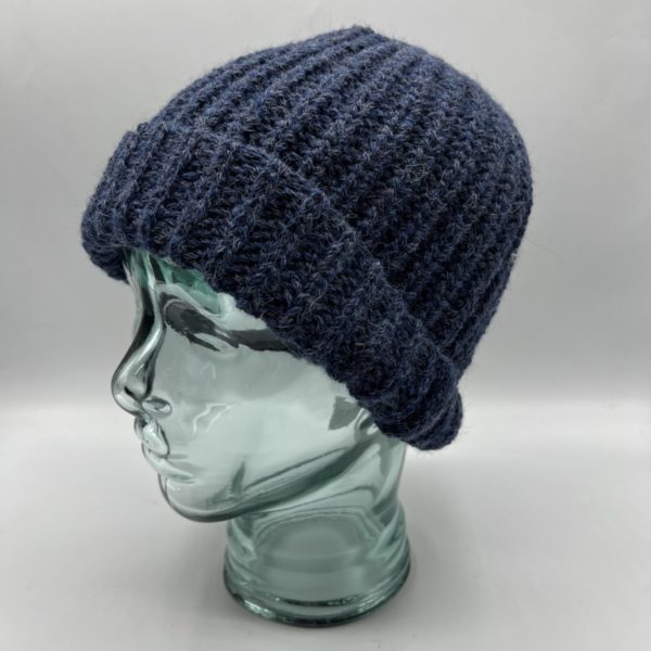 Blue Hand Knit Alpaca Blend Hat
