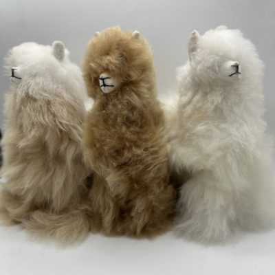 11" Stuffed Alpacas in Light Natural Colors