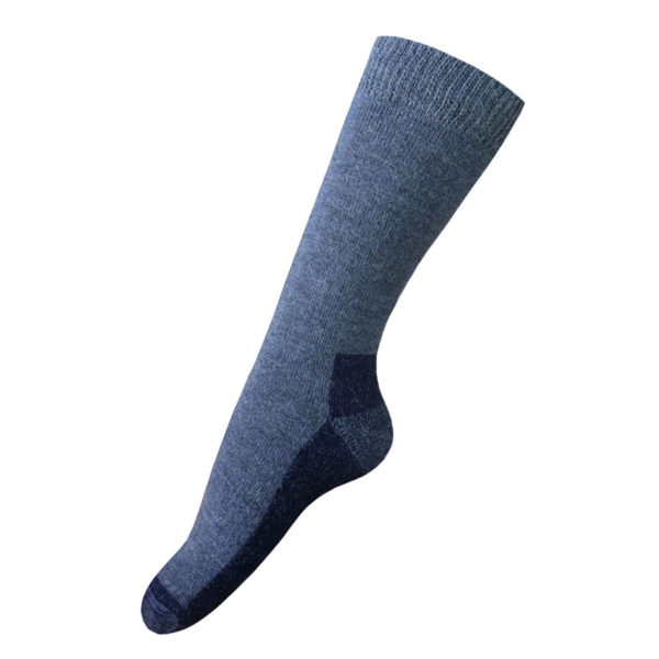 Blue Denim Alpaca Hiking Socks for Big & Tall