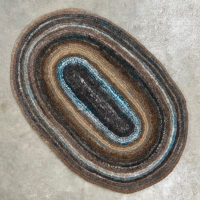 23" x 34" Oval Spiral Felted Alpaca Rug