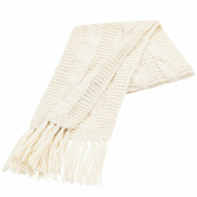 Trenza Cable Alpaca Scarf in Ivory