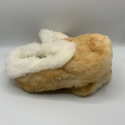 Fawn & White Alpaca Fur Slippers
