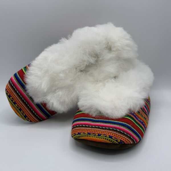 Striped Alpaca Fur Slippers