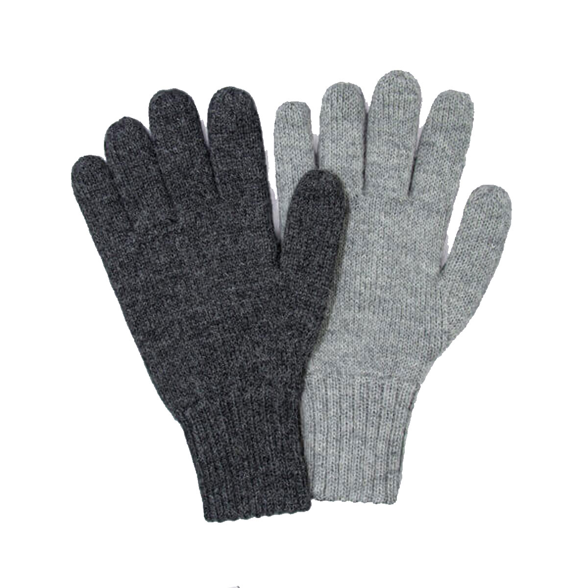 Men's XL Reversible Heavy Weight Alpaca Gloves in Black & Light Grey