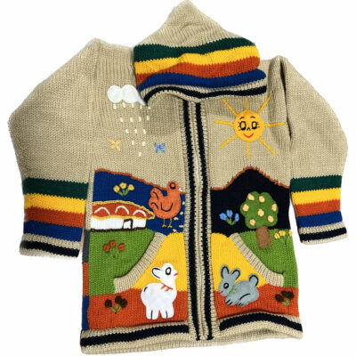 Fawn Children's Sweater With Animal Scenes