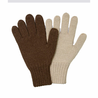 XL Reversible Heavy Weight Alpaca Gloves in Brown & Beige