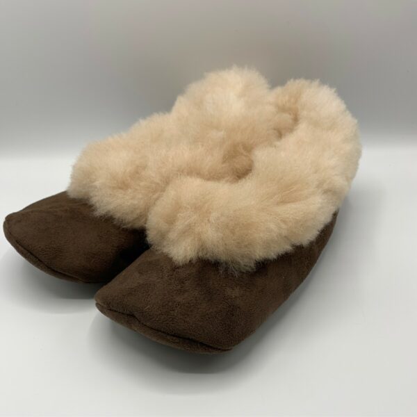 Brown & Fawn Alpaca Fur & Suede Slippers