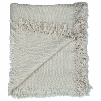 Merino and Alpaca Throw in Natural