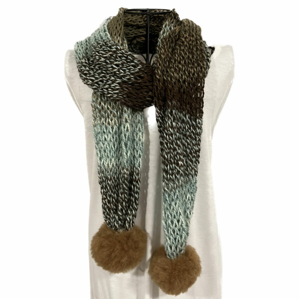 Green and Brown Alpaca Scarf
