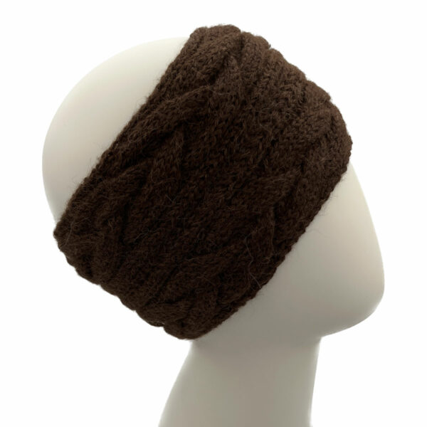 Superfine Knit Alpaca Headband in Brown