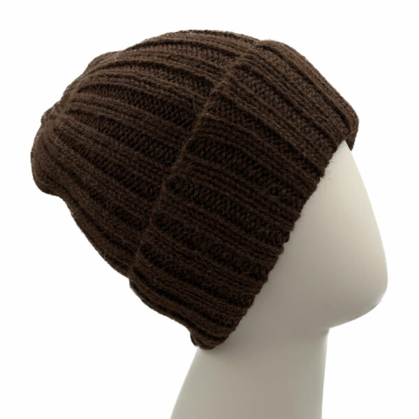 Superfine Knit Alpaca Hat in Brown