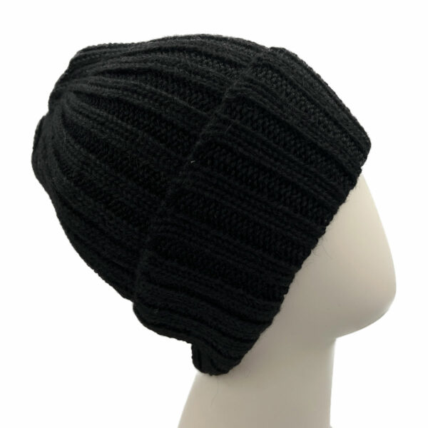 Superfine Knit Alpaca Hat in Black