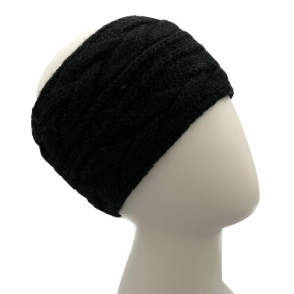 Superfine Knit Alpaca Headband in Black