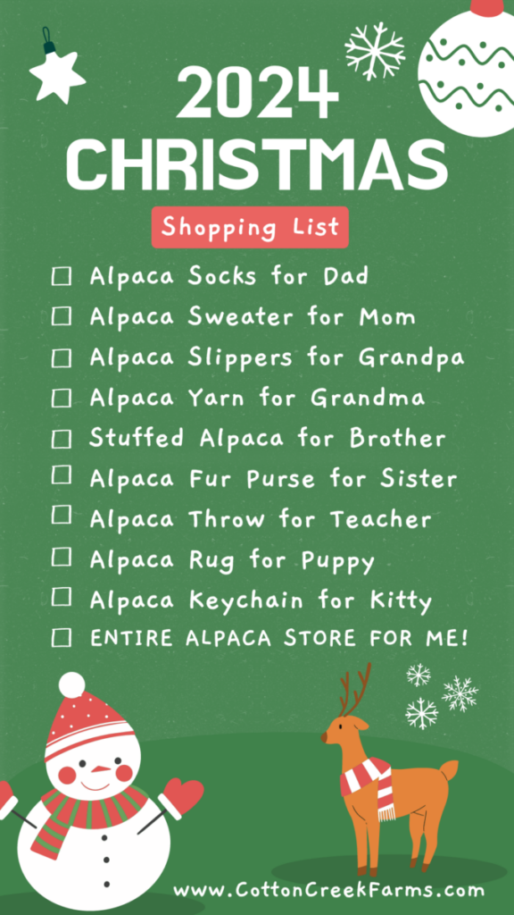 2024 Alpaca Christmas List