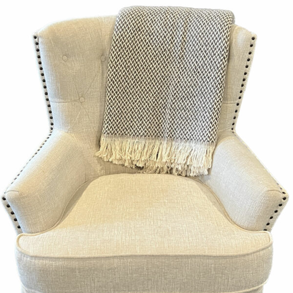 Brown Alpaca and Cotton Throw on Chair