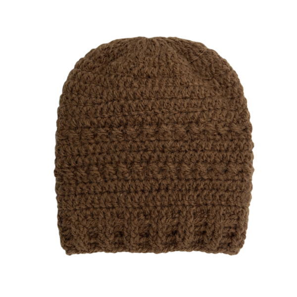 Ladies Midweight Baby Alpaca Ponytail Hat in Brown
