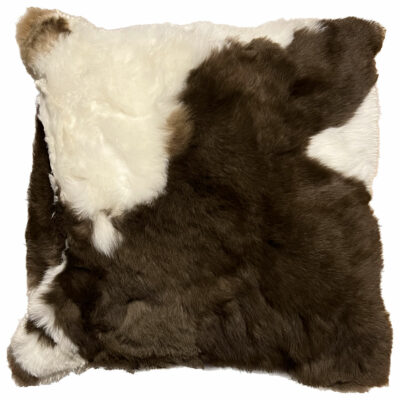 19" x 19" Marble Alpaca Fur Pillow With Large Color Patterns