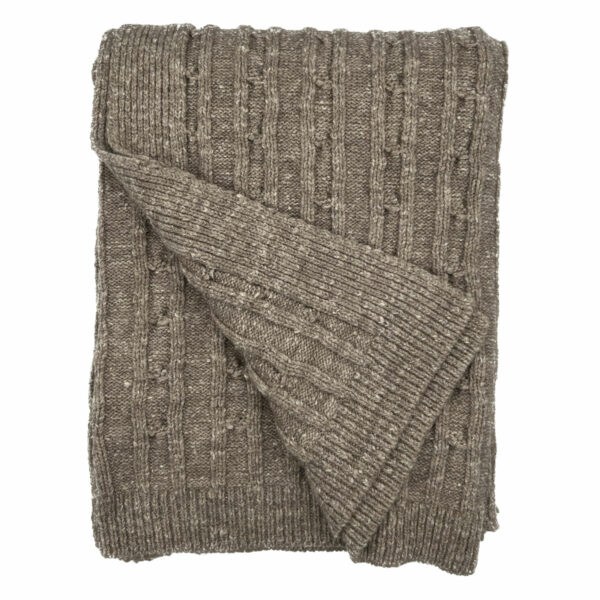American Knit Throw Blanket in Fawn Alpaca & Cotton Blend