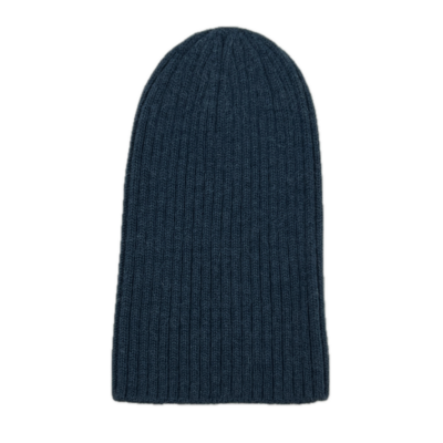 Alpaca and Merino Wool Beanie in Denim Blue