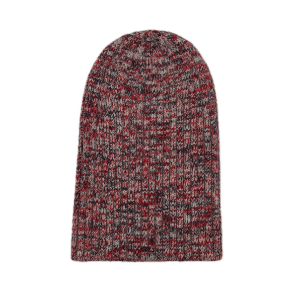 Alpaca and Merino Wool Beanie in Red Confetti