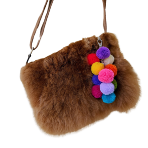 Brown Alpaca Fur Purse