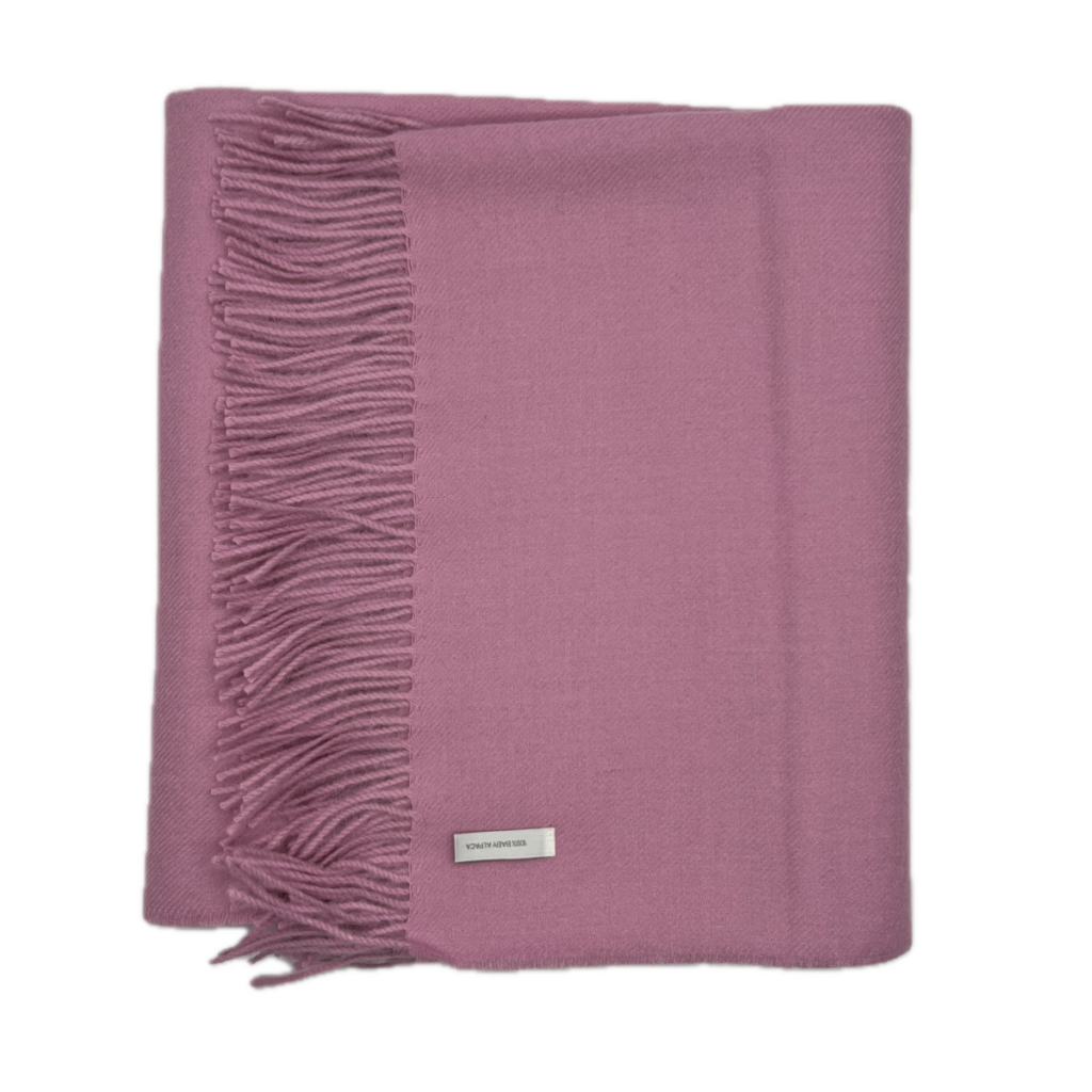 100% Baby Alpaca Throw in Light Pink