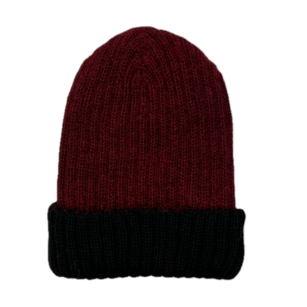 Alpaca Wool Hat in Red and Black