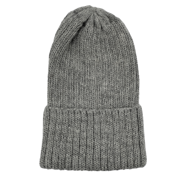 Superfine Knit Alpaca Hat in Light Silver Grey