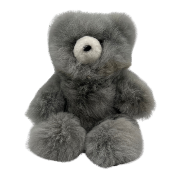 12" Stuffed Alpaca Bear in Grey