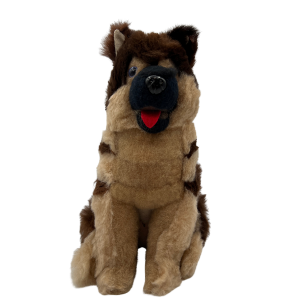 Baby Alpaca Stuffed Dog in Fawn and Brown