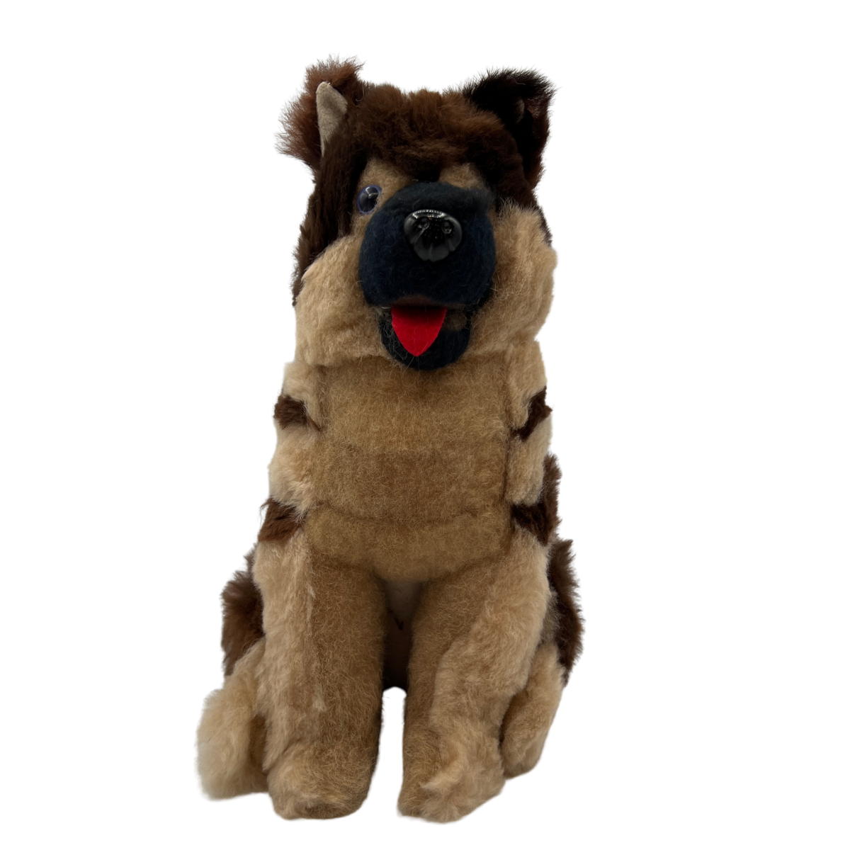 Baby Alpaca Stuffed Dog in Fawn and Brown